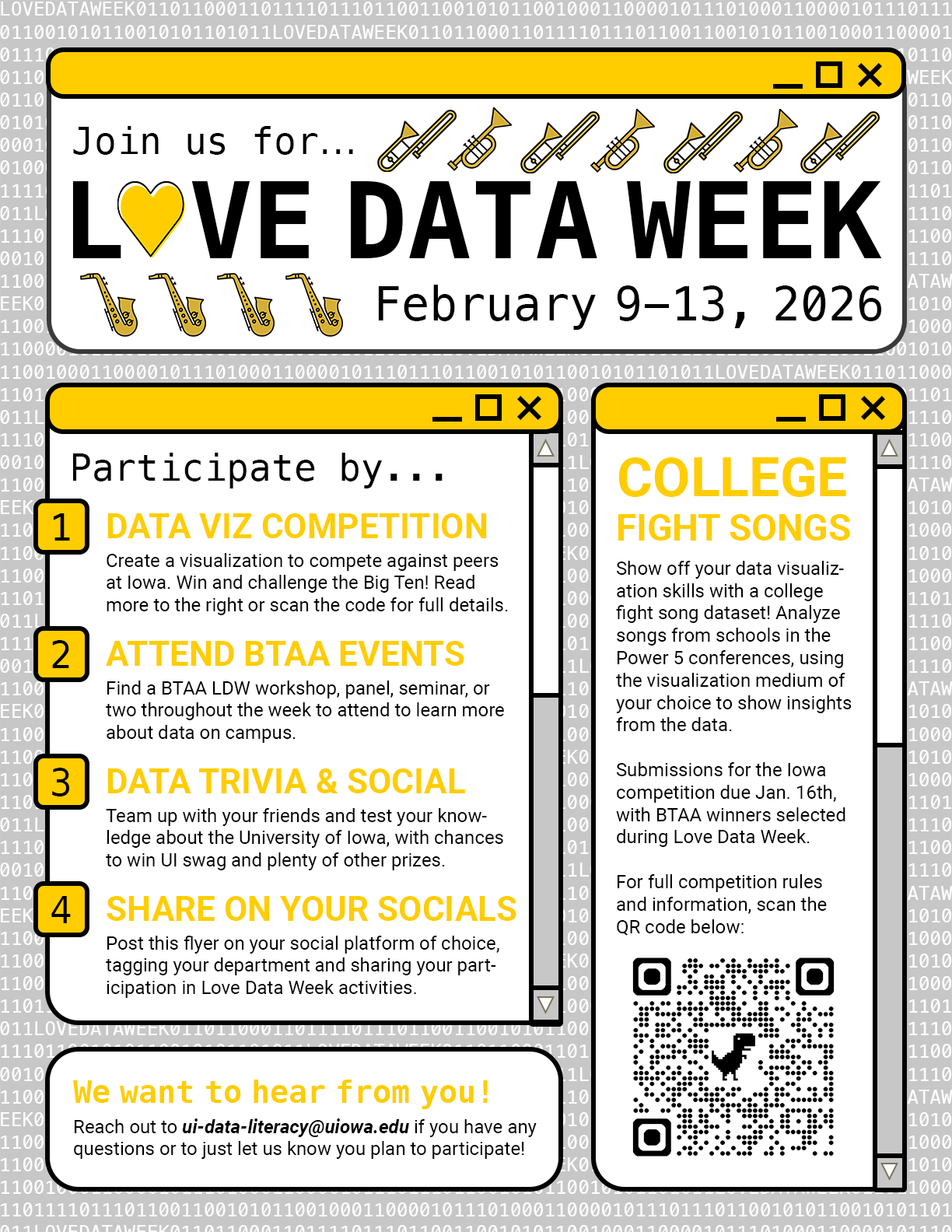 Flyer for UIowa LDW Events and Information